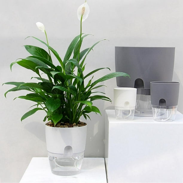 Self-Watering Water Planter Vase Plastic Double Layer Planter Pot for Home Office Decor Self-Watering Water Planter Vase Plastic Double Layer Planter Pot for Home Office Decor